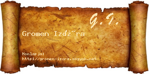 Gromen Izóra névjegykártya
